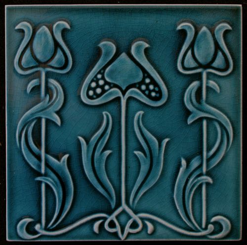Art Nouveau Tile, 1900, T &amp; R Boote England