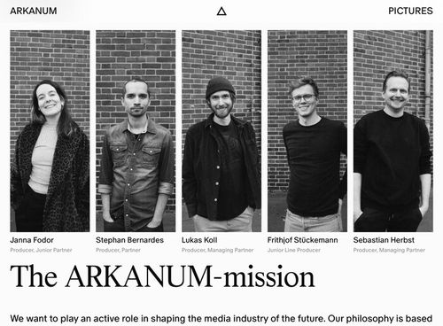 Arkanum Pictures website
