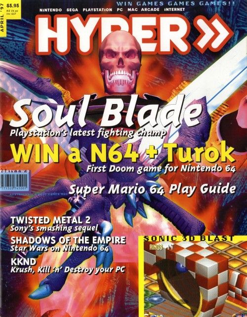 Hyper #42, Apr ‘97 - 'Soul Blade’ cover.