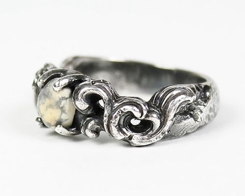 Yohji Yamamoto: sterling silver carved stone ring (2007)