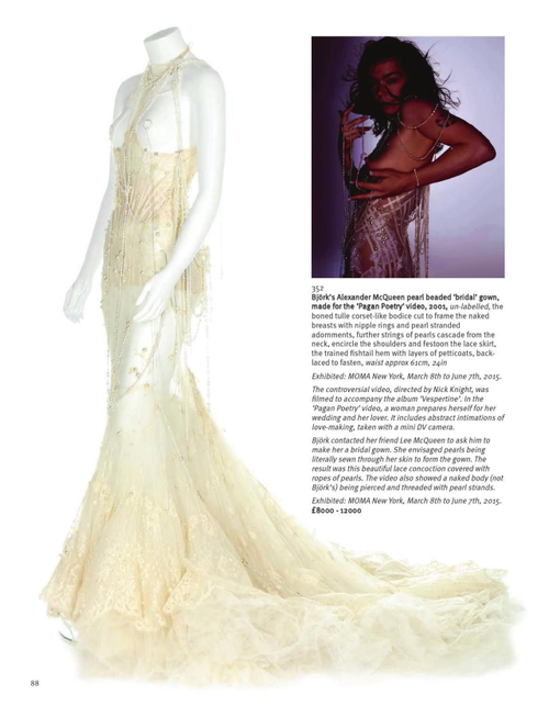 Bj&ouml;rk&rsquo;s Alexander McQueen pearl beaded &lsquo;bridal&